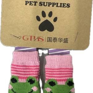 4 Calzini Antiscivolo per Animali con Simpatico Design a Rana