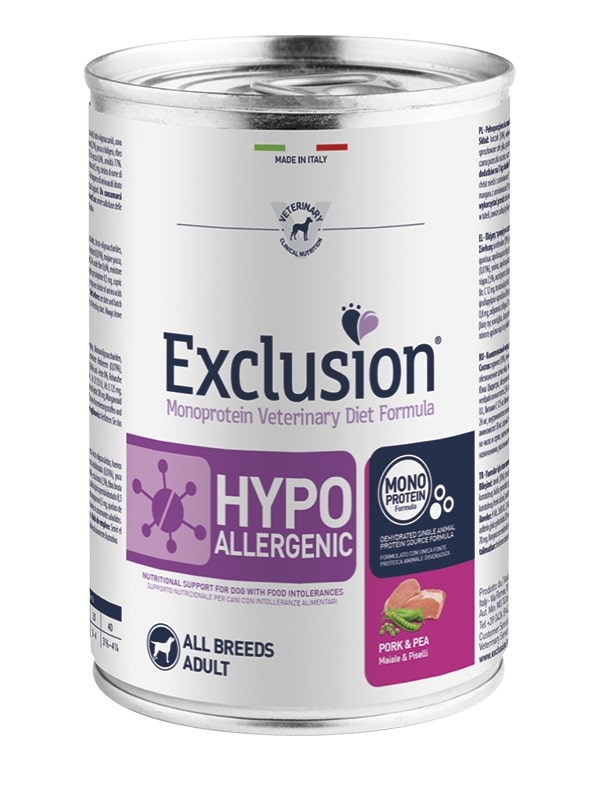 Exclusion Hypoallergenic Maiale e Piselli All Breeds 400g