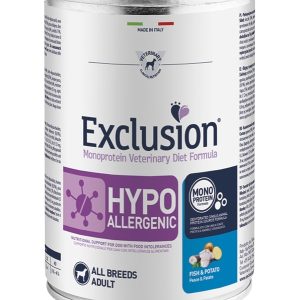 Exclusion Hypoallergenic Pesce e Patate All Breeds 400g