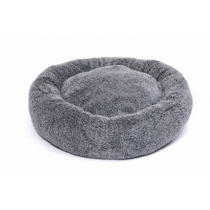 Ciambella Rotonda in Morbido Peluche Grigia – Size 60 per Cani