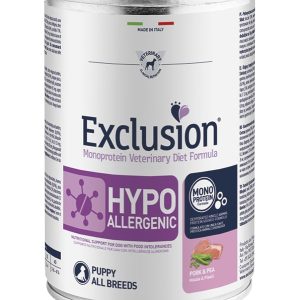Exclusion Hypoallergenic Puppy Maiale e Piselli All Breeds 400g