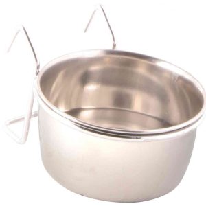 Ciotola Acciaio con Supporto 150ml per Uccelli e Piccoli Animali