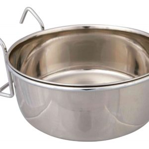 Ciotola Acciaio con Supporto 300ml per Uccelli e Piccoli Animali