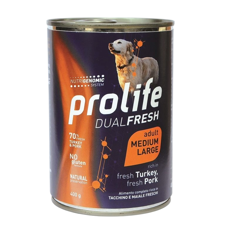 Prolife Dual Fresh Adult M/L Tacchino e Maiale 400g