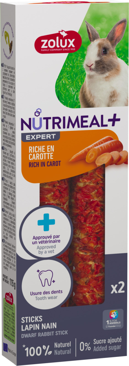 Nutrimeal Stick Premium Conigli Carota 115g - immagine 2