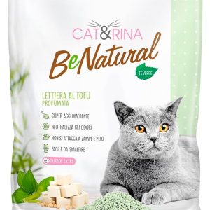 Cat e Rina Lettiera al Tè Verde Ecologica Vegetale Tofu Agglomerante per Gatti Cat&Rina 5,5 L