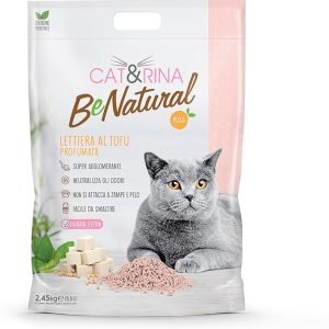 Cat e Rina Lettiera alla Pesca Ecologica Vegetale Tofu Agglomerante per Gatti Cat&Rina 5,5 L
