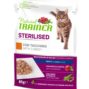 Natural Trainer Sterilised Adult Bocconcini in Salsa 85g