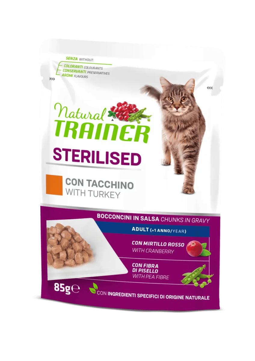 Natural Trainer Sterilised Adult Bocconcini in Salsa 85g