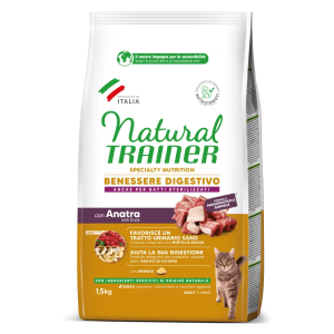 Natural Trainer Adult Benessere Digestivo con Anatra 1,5Kg