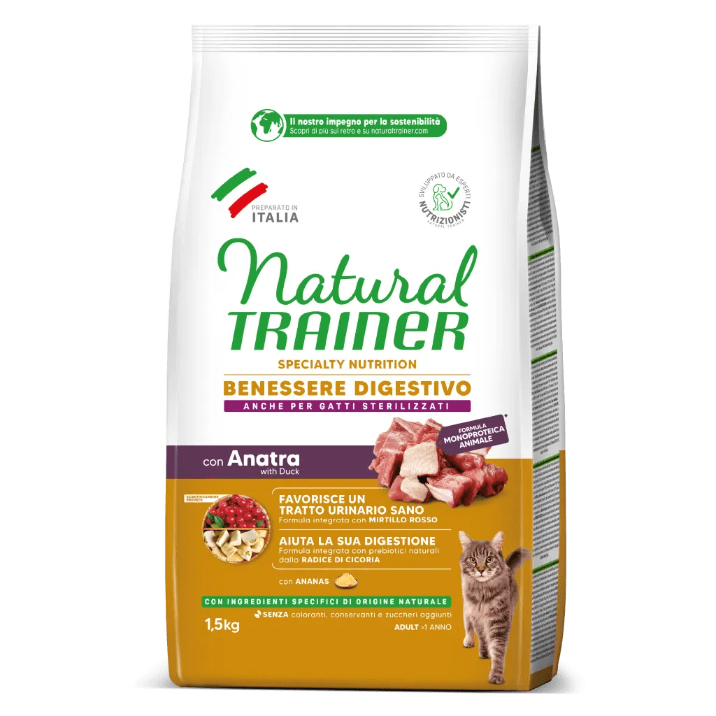 Natural Trainer Adult Benessere Digestivo con Anatra 1,5Kg - immagine 2